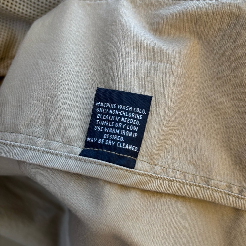 J. Peterman English Barn Coat Light Beige w/multiple pockets zip & button front - Picture 9 of 14